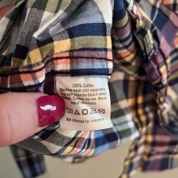Janie & Jack boys Multicolor Plaid Button-Up Shirt - Picture 5 of 5